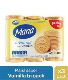 Galletitas Sabor Vainilla Maná 3Un
