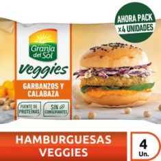 Hamburguesas Veggies Calabaza Y Garbanzos Granja Del Sol 4Un