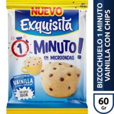Bizcocho De Vainilla Con Chips 1 Minuto Exquisita 60Gr