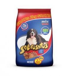 Alimento Para Perros Sabrositos 20 Kg. Adultos Carne, Pollo Y Cerdo + 2 Kg. De Regalo