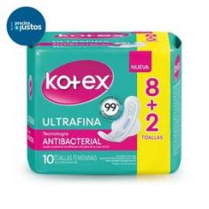 Toallitas Femeninas Antibacteriales Con Alas Kotex 10Un