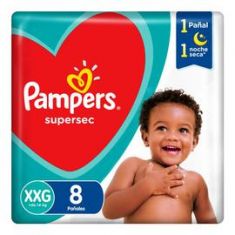 Pañales Xxg Max Pampers Supers 8 Un.