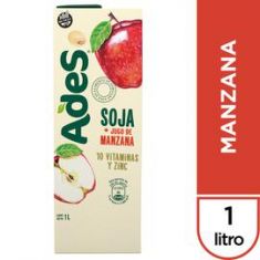 Jugo De Soja Sabor Manzana Ades 1Lt
