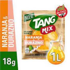 Jugo En Polvo Naranja Durazno Vitaminas C + D Tang X 18 Grs.