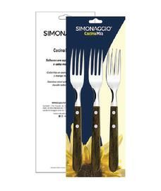 Tenedores Con Mango De Madera Simonaggio 3 Unidades.