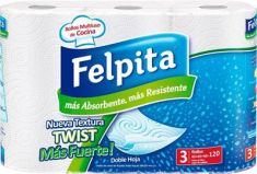 Rollo Cocina Doble Hoja Blanco Felpita 3 Un.
