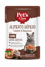 Alimento Húmedo Para Gatos Sabor Carne Pet´S Class 86Gr