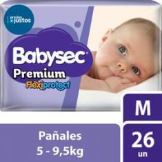 Pañales Tripack 3D Mediano Babysec Premium 26Un