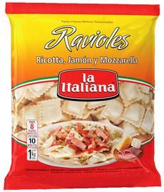 Ravioles Sabor Jamón Y Queso La Italiana 1Kg