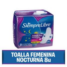 Toallitas Femeninas Nocturnas Máxima Suavidad Con Alas Siempre Libre 8Un