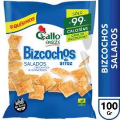 Bizcocho De Arroz Salados Gallo Snacks 100Gr