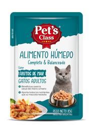 Alimento Húmedo Para Gatos Sabor Frutos Del Mar Pet´S Class 85Gr