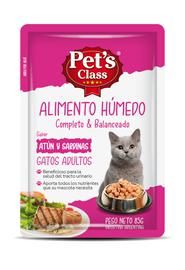 Alimento Húmedo Para Gatos Sabor Atún Y Sardina Pet´S Class 85Gr